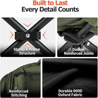 Overmont Oversized XL Camping Chair for Adults - 400lbs Support Heavy-Duty Padded Folding Chair with Side Pocket Cup Holder Cooling Bag for Outdoor Sports Garden Beach Fishing Lawn Green