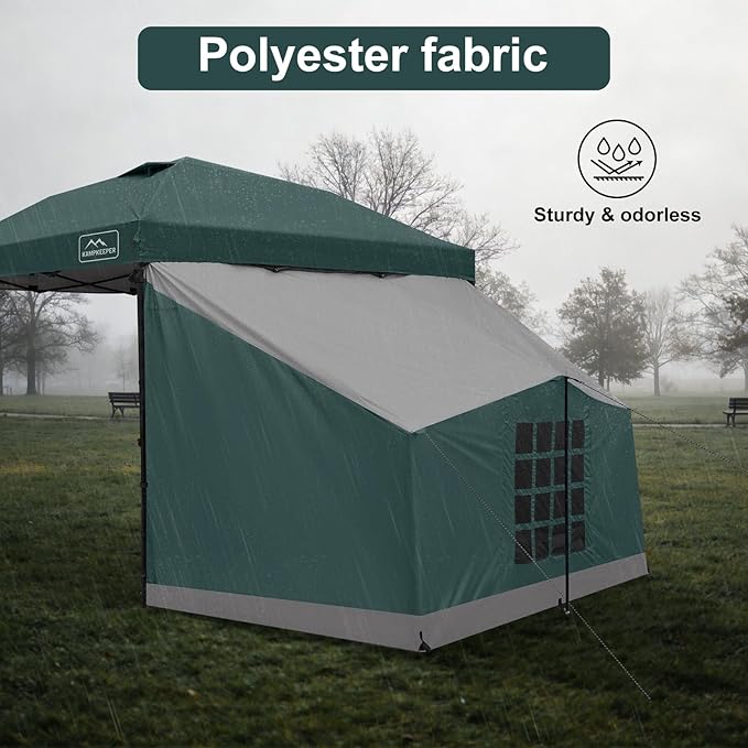 KAMPKEEPER Canopy Side Tent, Camping Canopy Tent for 10x10 Pop Up Canopies, Cube Tents, Gazebo Room Compatible with 10' Wide Canopies(Canopy Not Included)