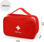 Portable Empty First Aid Kit Bag, Travel Medicine Pouch, Small Medical Bag (2 Pieces Red)