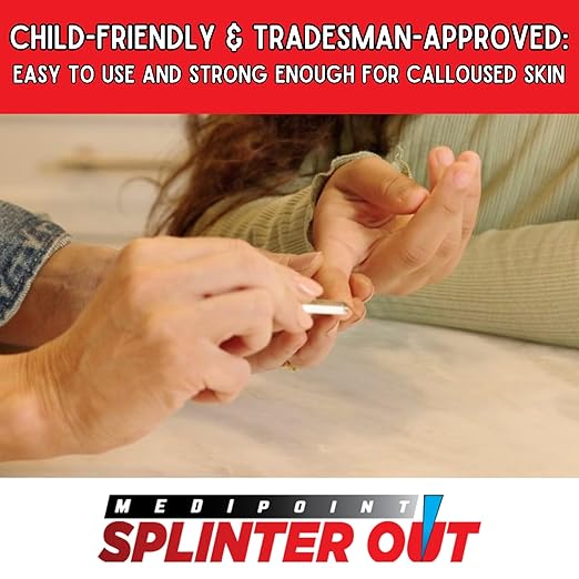 Splinter Out Splinter Remover 10 Count (Pack of 1) | Fast, Painless Splinter Removal | Essential First Aid for Home, Work, Travel & Camping | Ideal for Hiking, Woodworking, Gardening & Outdoors