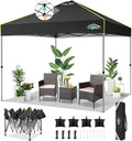 COBIZI 10x10 Pop Up Canopy One Push Party Tent with Air Vent Waterproof Commercial Outdoor Patio Gazebo for Parties Camping Shade Events Garden, 3 Adjustable Height, Carry Bag, Sandbag, Stakes, Black
