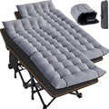 Slsy Oversized XXL Folding Camping Cot for Adults with Pad, Padded Portable Sleeping Cots, Camp Bed with Carry Bag for Outdoor Travel, Beach, Hiking