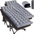 Slsy Folding Camping Cot for Adults with Pad, Padded Portable Sleeping Cots, Camp Bed with Carry Bag for Outdoor Travel, Beach, Hiking