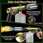 Powerful Propane Torch Gun,Kitchen Cooking Torch With One-Touch Max Fire, Charcoal Lighter with a Safety Lock, Adjustable Blow Torch for Sous Vide, BBQ, Campfire, Fireplace(Tank Not Included)