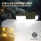 Camping String Lights, 32.8FT 4 in 1 Rechargeable Waterproof Hanging Lamp Portable LED Light for Outdoor Camping Awning Tent Garden Party Yard Festival Decor (10 Lighting Modes)