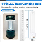 6400K 2G7 Base Camping Lantern Bulb Replacement for Rayovac F9w-1, Kandolite 96500, Coleman, Ozark Trail | 4 Pin, 580 Lumens, 10,000 Hour Lifespan