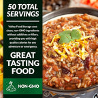 Valley Food Storage Enchilada Beans & Rice | 50 Servings Emergency Food Supply | Premium Survival Meals, 25 Year Shelf Life | Prepper Food, Camping & Off Grid Living Supplies (10 Bags + Bucket)