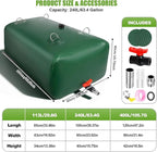 240 L/63.4 Gallon Water Storage Bladder, Foldable Portable Water Bladder Tank, Large Capacity Water Bag Container for Camping, Truck, RV, Emergency, Outdoor