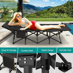 LILYPELLE Folding Camping Cot, Extra Wide Heavy Duty Sleeping Cots with Carry Bag, Double Layer Oxford Portable Travel Camp Cots for Home, Office Nap and Outdoor Beach