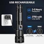 Flashlight Rechargeable LED High Lumens - 99,000 Lm Powerful Handheld Flash Light with 5 Modes, Bright Waterproof Torch for Camping Home (3 Packs)