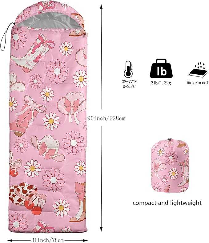 QOOMO Camping Sleeping Bags,3 Season Warm & Cool Weather,Lightweight,Waterproof Sleeping Bags for Adults & Kids Traveling,and Outdoors