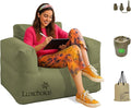 Inflatable Couch with Built-in Cordless Rechargeable Pump Durable Blow Up Sofa Chair Portable Camping Couch Waterproof Inflatable Furniture for Outdoor Beach Home Festivals Backyard Party | Cordless Air Pump, Durable Fabric, Puncture Resistant, Easy In...