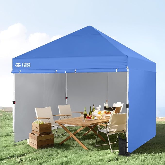 CROWN SHADES 8x8 Canopy Sidewalls (4pck) - Replacement Walls for 8x8 Gazebo, Event Shelter Accessories - Blue