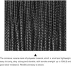 MECCANIXITY 1.18mm x 164 Feet Paracord Micro Cord Rope 100 LB Polyester Braided Cord Spool for Camping Outdoor Jewelry Bracelet, Black