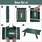 VILLEY Portable Mini Folding Beach Table, Ultralight Aluminum Side Table with Carry Bag for Camping, Picnics, and Outdoor Activities