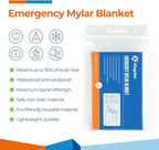 Emergency Blankets 4 Packs, 84" L x 52" W, Reusable Mylar Thermal Blankets for Survival Gear, Ideal for Camping, Hiking & First Aid, Retains 90% Body Heat in Cold, Snow & Winter Emergencies