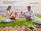 WEKAPO Beach Blanket Sandproof Waterproof, Extra Large Beach Mat, Oversized & Compact Sand Free, Quick Drying Beach Essentials for Vacation, Cruise, Picnic & Camping with Stakes