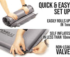 Foxelli Sleeping Pad for Camping - Self Inflating Ultra Thick 2.75" Insulated Foam Sleeping Mat with Pillow, Inflatable Camp Mattress for Hiking, Backpacking, Travel