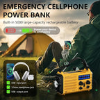 Emergency Weather Radio, 5 Ways Powered Crank Solar Radio, Portable AM/FM/SW/NOAA Weather Radio Battery Operated with Cellphone Charger, Camping Flashlight, Reading Lamp, SOS Alarm for Home Outdoor
