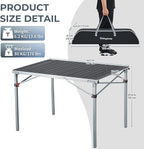 KingCamp Oversized Camping Folding Chair, Heavy Duty 450 LBS with Folding Camping Table, Aluminum Roll-Up Camp Table for 6-8 Person