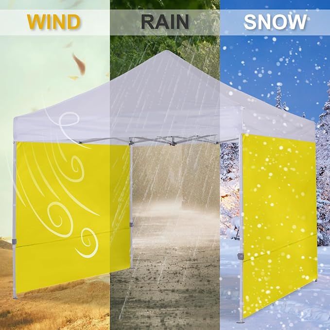 COOSHADE Instant Canopy SunWall 10x10 Canopy SideWall for Pop up Canopy Tent, 1 Pack Sidewall Only, Yellow