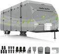 Umbrauto RV Cover Fits 24-27ft Travel Trailer: Lightweight, Waterproof Camper Cover for Toy Hauler, Winter Campsite, with Gutter Covers, Tongne Jack Covers, Windproof Straps