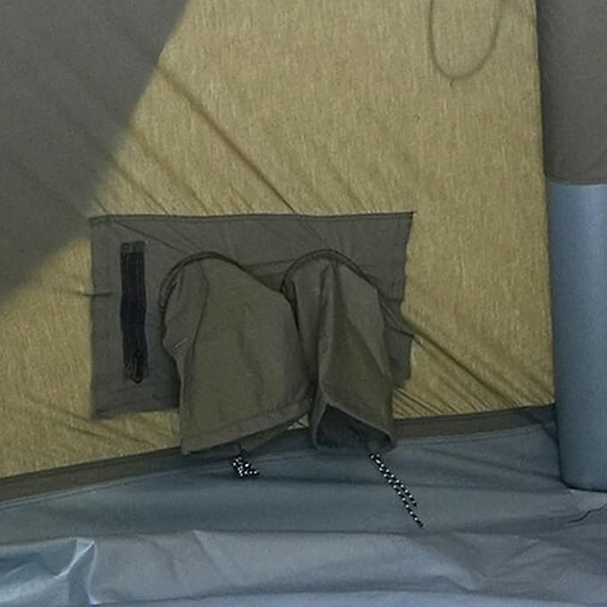 Coody Inflatable Canvas Camping Tents with Stove Jack – Premium Air Beam Family Glamping Tent, Breathable Cotton Canvas, Fast Setup Air Tent with Pump