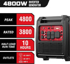 PowerSmart 4800W Portable Inverter Generator, Gas Powered Quiet Inverter Generator with CO Alarm & RV Ready 30A Outlet, 223cc Engine Eco-Mode Generator for Home Backup, Camping and Tailgating