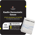 First Aid Advanced Quick Clot Combat Gauze - Flexible Hemostatic Gauze - to Stop The Bleed kit Faster Wound Packing with Quick Clotting Medical Gauze - Survival Kit Supplies - 3" x 12.5'