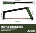 AGAWA - BOREAL21-21 Inch Folding Saw with All-Purpose Saw Blade - Camping Gear For Hiking, Fishing, Hunting, Bushcraft & Survival Kit (Black Frame/Green Handle)