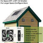 Solar Powered Fan, Solar Fan for Shed, Chicken Coop, Greenhouse, Outside with Two IPX7 Waterproof 5In Fans 13Ft On/Off Switch Cable Exhaust Intake Mounting Way and Installation Kits