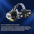 Bud K Rechargeable LED Headlamp, 1200 Lumens Super Bright Headlamp Flashlight, 8 Modes, 135° Adjustable, IPX7 Waterproof Head Lamp for Camping, Running, Climbing, Hiking