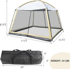 Screen House Room 11x11 Ft Mesh Net Tent Canopy Shelter Gazebo, Easy Setup & Waterproof & Sunshade, Suitable for Camping Trip, Backyard, Beach, Picnic