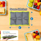 4pcs Reusable Ice Packs for Lunch Boxes & Coolers, (6”x4”x0.7”) Slim Freezer Packs for School Lunch Bags, Small Non-Toxic Cooler for Picnic & Camping