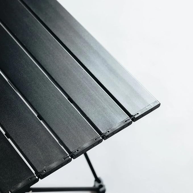 Campster Folding Camping Table - Lightweight and Sturdy Foldable Table for Outdoor Adventures, BBQ, and Picnics - Portable Reinforced Hinged Design with Anti-Slip Leg Caps - Black