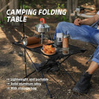 Camping Table, Lightweight and Portable Folding Table, Ideal for Camping, Hiking, Beach, Picnic, Travel, Backyard (Black)