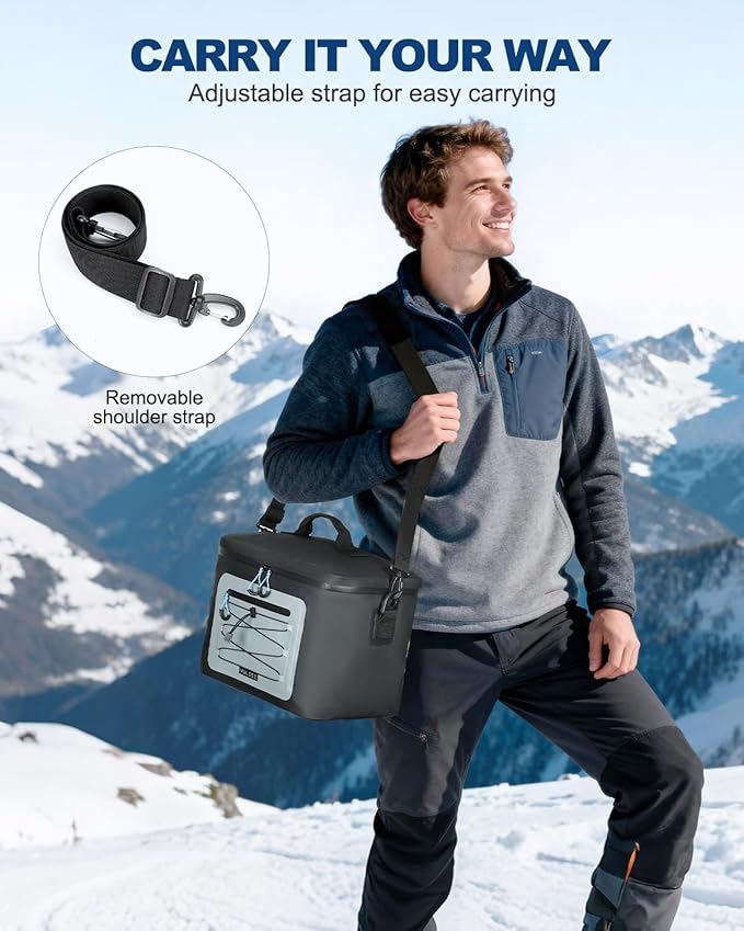 Cooler Bag, 7/16/30 Can Soft Sided Small Portable Insulated Cooling Pack, Everyday Lunch Cooler, Leakproof Ice Chest for Beach, Camping, Travel, Picnic