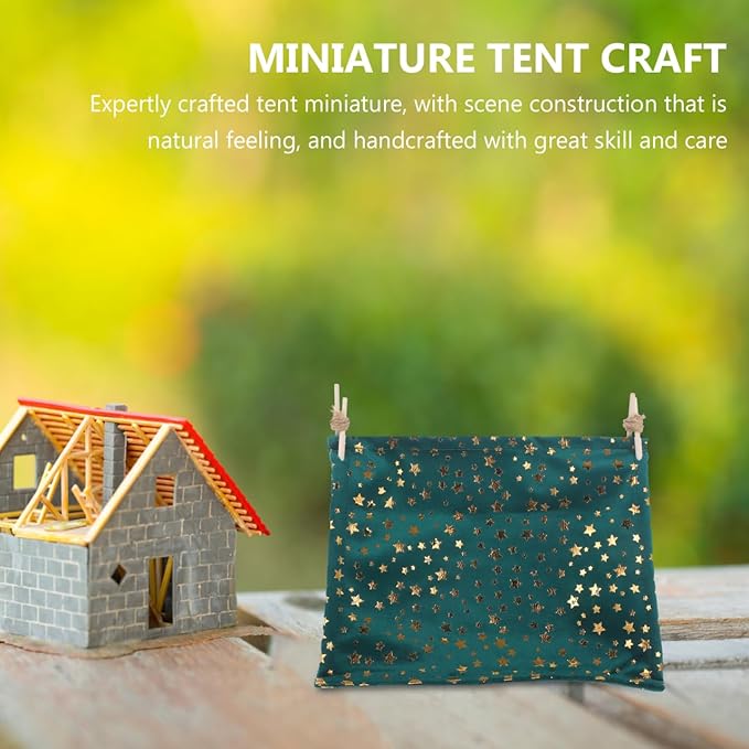Miniature Tent Model for Dollhouse Camping Decor Small Polyester Camping Tent Table Landscaping Fairy Dollhouse Accessories 7.87X5.90X4.72In
