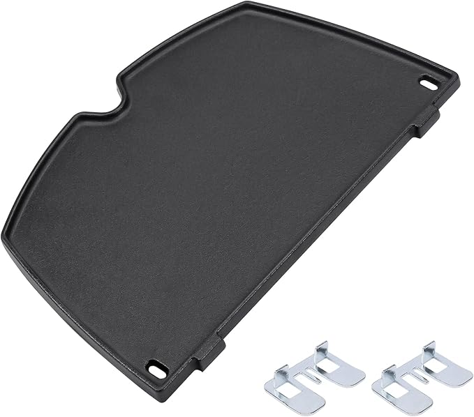 Q1200 Q1000 Griddle Replacement Parts for Weber Q1400, Q100, Q120, Q140 Series Gas Grills, 6558 Cast Iron Cooking Griddle Plate for Q100/1000 Series Gas Grills Accessories, 12.6 x 8.6 Inches
