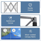 NEWBULIG Pop Up Canopy 9.5x9.5 FT Easy Up Tents for Camping Parties Events Beach Backyard Portable Outdoor Shelter Heavy Duty Instant Sun Shade with Sand Bags