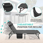ABORON Patio Lounge Chair, Folding Guest Bed Cot for Adults, 500LB Heavy-Duty Capacity, Portable Extra Bed with Comfort Mat, Quick Fold Design for Indoor Guest Stays & Temporary Use