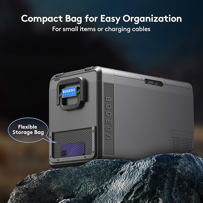 BODEGACOOLER 12 Volt Car Refrigerator, Car Fridge Protable Freezer WIFI APP Control, 50Quart (48L) RV Electric Cooler -4℉-68℉, 12/24V DC 100-240V AC for Outdoor, Truck, Van, Vehicles, Camping, Travel