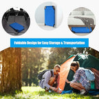 Giantex Folding Camping Cot for Adults, Portable Sleeping Cot Bed with 600D Oxford Fabric, Heavy Duty Frame, 350Lbs Capacity, 1-Step Use, Outdoor Lounge Chair for Sleepover Hiking, Home & Office, Blue