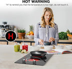 2 Burner Electric Cooktop, 2100W Electric Stove Top Hot Plate, 12 inch Countertop Burner & Built-In Stove Top, 9 Levels of Power, Knob Control, Timer & Kid Safety Lock, Residual Heat Warning