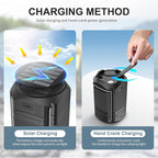 Camping Lantern 5000mAh Solar Hand Crank Telescopic LED Flashlight USB Charger for Power Outages ,Portable Rechargeable Battery Powered Operated Lanterns Lamp, Camping Gear Accessories (Black)