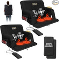 Heated Massage Reclining Stadium Seat, Bleacher Chair with 10000mAh Portable Bank, 6 Reclining Positions for Camping, Games & Sports