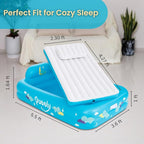 Inflatable Toddler Travel Bed with Electric Pump – Portable Toddler Bed & Toddler Air Mattress for Kids 2-7, Blow Up Bed for Camping, Travel & Sleepovers with Safety Bumpers