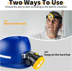 Rechargeable LED Mining Headlamp for Hard Hat Helmet, Explosion-Proof Waterproof Miner Headlight with Clip, Coal Mining Flashlight for Hunting, Fishing, Camping, Construction, Caving, Repair