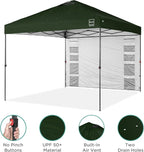 Best Choice Products 10x10ft Pop Up Canopy Tent with Sidewall, 1 Person 1 Minute Set Up, Carry Case, 4 Weight Bags - Dark Green