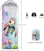 Kids Sleeping Bag for Boys Girls,Checkerboard Cat Print-Lightweight Warm Portable Outdoor Indoor-Waterproof Cold Weather Resistant Sleeping Bag for Camping Hiking